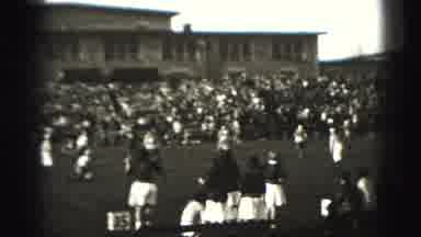Harrisburg Pennsylvania USA (1975): House People Cheering School Uniforms Trees