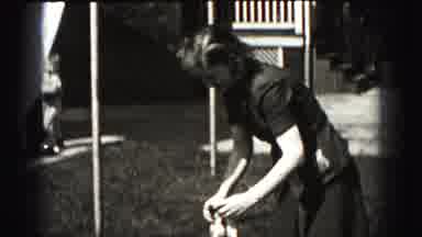 Harrisburg Pennsylvania USA (1975): A Lady Washing Clothes And Hanging Them On