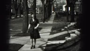 Harrisburg Pennsylvania USA (1975): A Lady From The 1930 To 1940 Era Walking Down