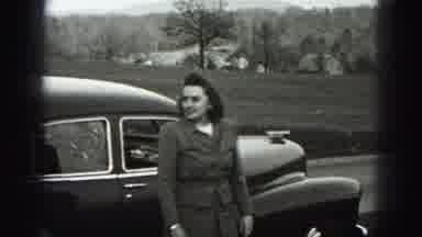 Harrisburg Pennsylvania USA (1975): A Lady Standing Besides The Car The Same Lady