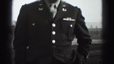Harrisburg Pennsylvania USA (1975): Man In Military Uniform Stands In Barren Field