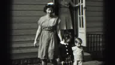 Harrisburg Pennsylvania USA (1975): Two Women And Children Walking Out Of Door Of