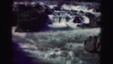 Washington DC-1975: Blue River Rapids Raging Through Rocky Mountainous Terrain