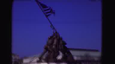 Washington DC-1975: Iwo Jima Memorial With American Flag Raising
