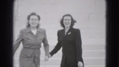 Washington DC (1975): Two Young Woman Bending Over To Moon A Camera And Then
