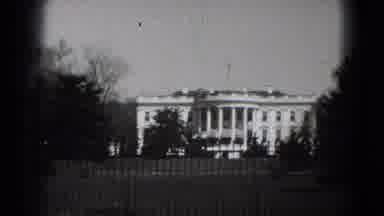 Washington DC (1975): View Of The White House Behind Iron Fence On A Cloudy Day