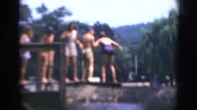 Middletown Pennsylvania (1975): Kids At A Summer Camp Jump Off A Diving Board Into