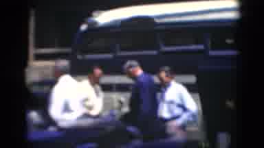 Middletown Pennsylvania (1975): Man Exists Antique Bus To Join A Group Of Other