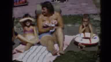 Middletown Pennsylvania (1975): Sunday Fun Day Beach Sand Mom Brother Sister Game