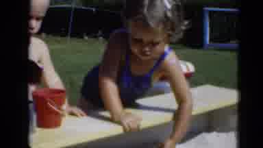 Middletown Pennsylvania (1975): Two Young Children Playing Outside