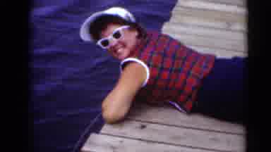 Middletown Pennsylvania (1975): Woman Man And Child Lying On A Dock Fishing With