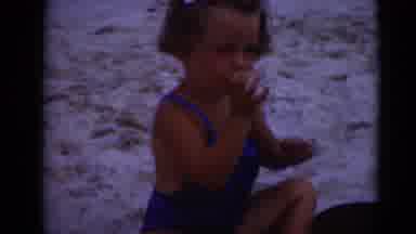 Middletown Pennsylvania (1975): A Mom And Her Daughter Having Fun Day On The Beach