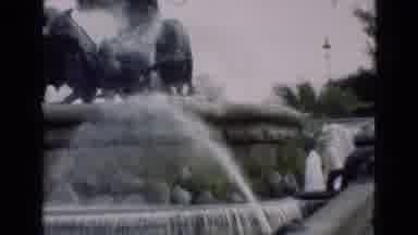 Denmark (1975): Admiring The Beautifully Crafted Rocky Water Fountain At The Park