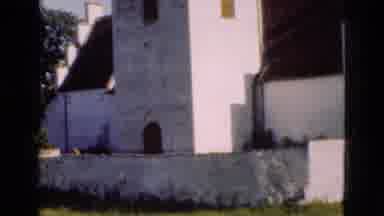 Denmark (1975): Vintage Clip Showing The Outside Of An Old Church Painted All