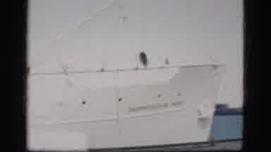 Denmark (1975): Large White Boat Seems To Be Docked In The Sea