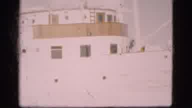 Denmark (1975): Large White Boat With Windows Smokestack Two Lifeboats Rigging