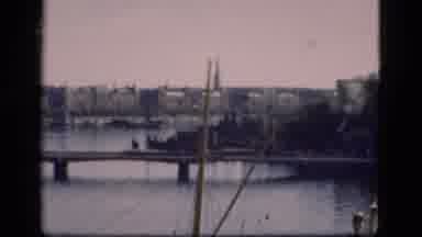 Denmark (1975): Bridges And Boats Over Water With Buildings And Trees And Greenery