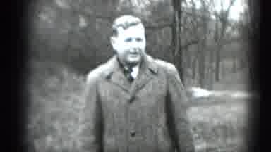 Middletown Pennsylvania (1975): Man Wearing Winter Clothes Is Standing Outside