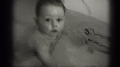 Middletown Pennsylvania (1975): Adorable Baby In A Bathtub Slightly Filled With