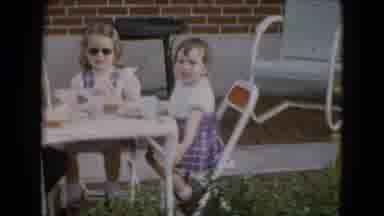 Middletown Pennsylvania (1975): Children Table Outdoors Folding Chairs Sunny