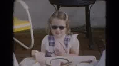 Middletown Pennsylvania (1975): Children At The Table With Sunglasses Smiling To