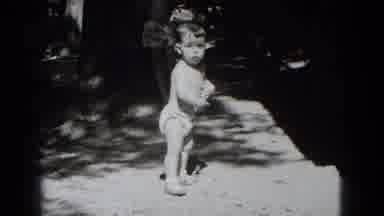 Middletown Pennsylvania (1975): Baby In Dippers Walking On Sand With No Shoes Now