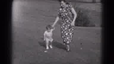 Middletown Pennsylvania (1975): Mother Son Walking Running Crawling Grass Park