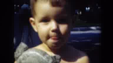 Middletown Pennsylvania (1975): Toddler With Teddy Bear Looking In The Camera