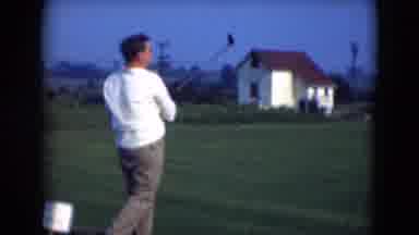 Middletown Pennsylvania (1975): Man At Driving Range Swinging Golf Club With