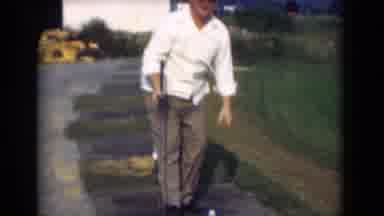 Middletown Pennsylvania (1975): Family Video Shows A Man Setting Up A Golf Ball