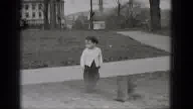 Middletown Pennsylvania (1975): Adorable Young Boy Chasing Two Doves Away When