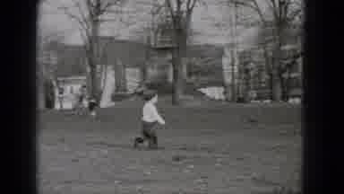 Middletown Pennsylvania (1975): Kid Child Coat Winter Play Smile Running Outside