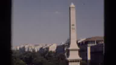 PORTUGAL-1975: City View With Monument In Foreground