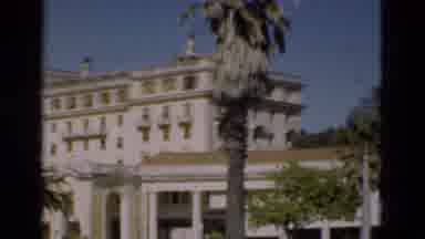 Portugal (1975): White Classical Building With Palm Trees