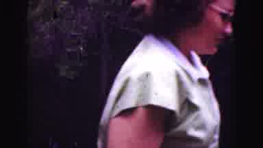 Florida Everglades USA (1975): Two Old Woman Walking In A Park Near A Skyscraper