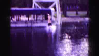 Florida Everglades USA (1975): Man Jumps Off Lookout Tower Possibly To Impress