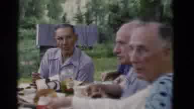 Somerset Kentucky USA (1975): A Group Of Older People Chatting And Eating An