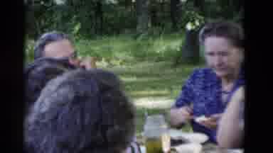 Somerset Kentucky USA (1975): Seniors Eating Sandwiches During Communal Picnic