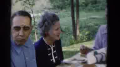 Somerset Kentucky USA (1975): Two Older Couples Sitting At A Table Outside