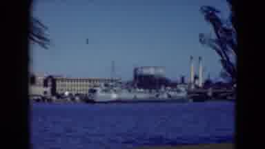 Middletown Pennsylvania (1975): Naval Ship In Water Near Shoreline And Building
