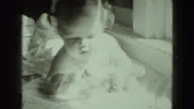Middletown Pennsylvania (1975): Black And White Footage Of Baby With Toy Lamb And
