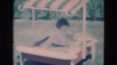 Middletown Pennsylvania (1975): Little Girl Playing In 1900'S Model Of Portable