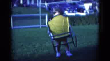 Middletown Pennsylvania (1975): Toddler Girl Moving Relocating Small Yellow Chair