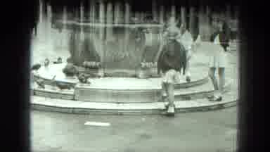 Venice Italy (1975): Boys And Girls Playing Around A Fountain With Pigeons And