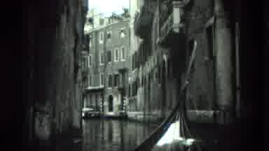 Venice Italy (1975): Black And White Shot Of A Gondola Ride In Venice Canals