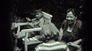 Venice Italy (1975): People Talking And Eating In A Small Garden