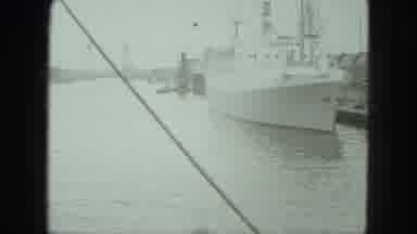 Venice Italy (1975): Big White Ship Makes Small Dark Boat Look Tiny As The Appear