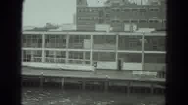 Venice Italy (1975): White Structure Dock Bench Seaside Port Tower People Water