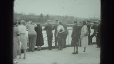 Venice Italy (1975): People Dockside Waving Walking Hankies Sea Boat Travelling