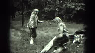 Milwaukee Wisconsin USA (1975): People Trying To Balance On A Log Stumble And